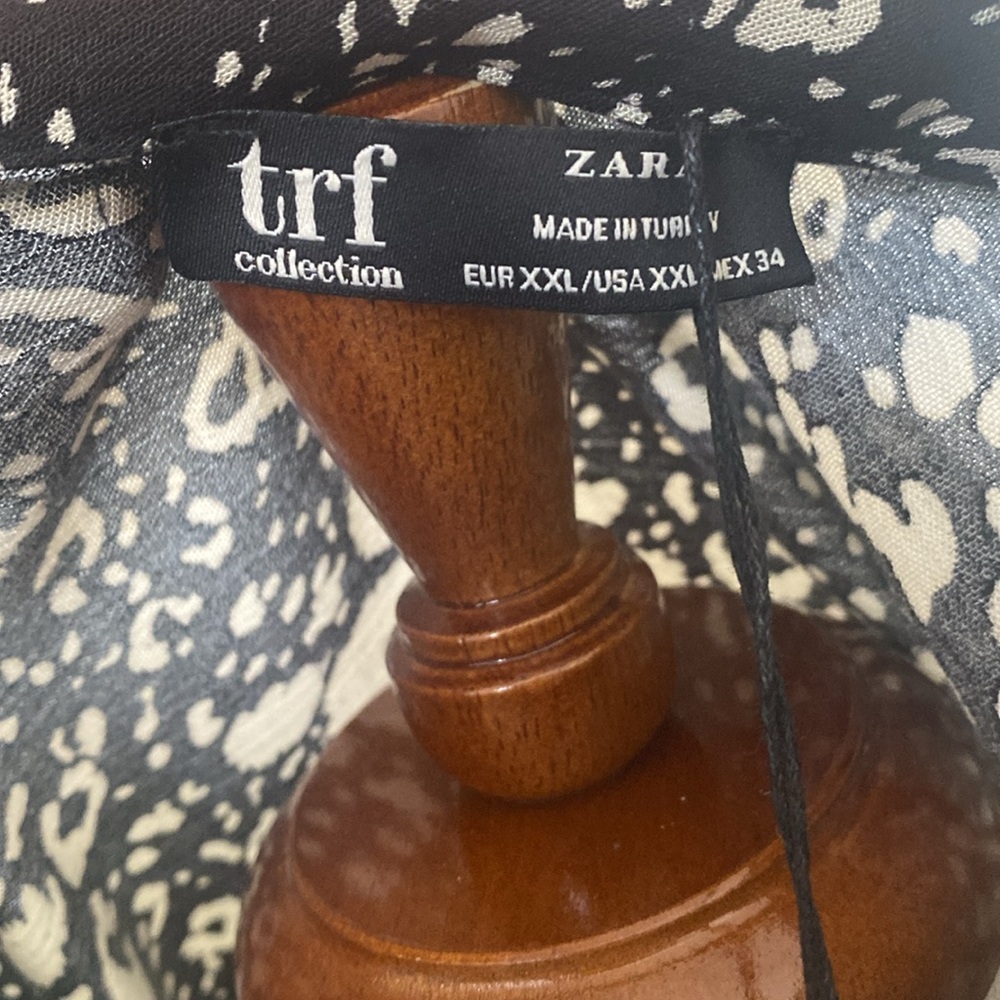 Zara Leopard Print Wrap Blouse Top Size XXL - Picture 9 of 10